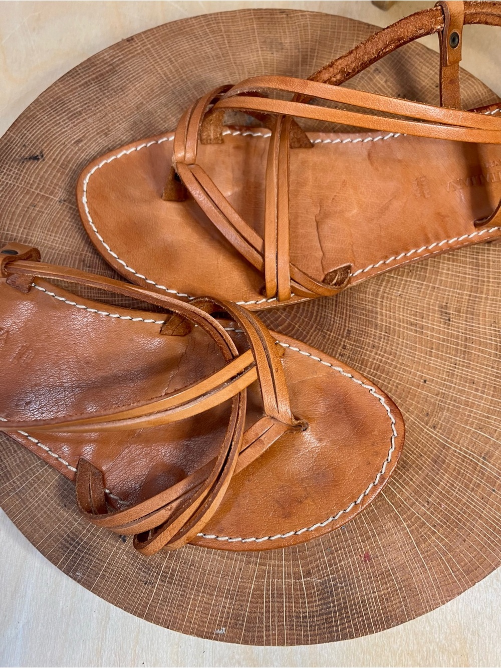 Bottega Italiana Leather Sandals Size 41 - Picture 6 of 13